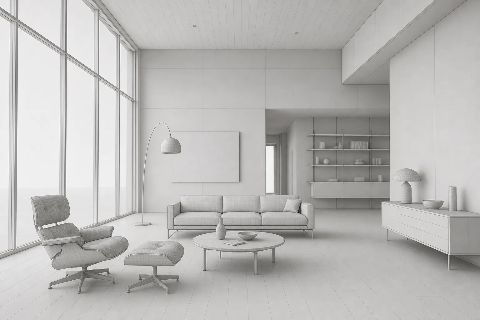 The bare 3D scene, before applying a preset